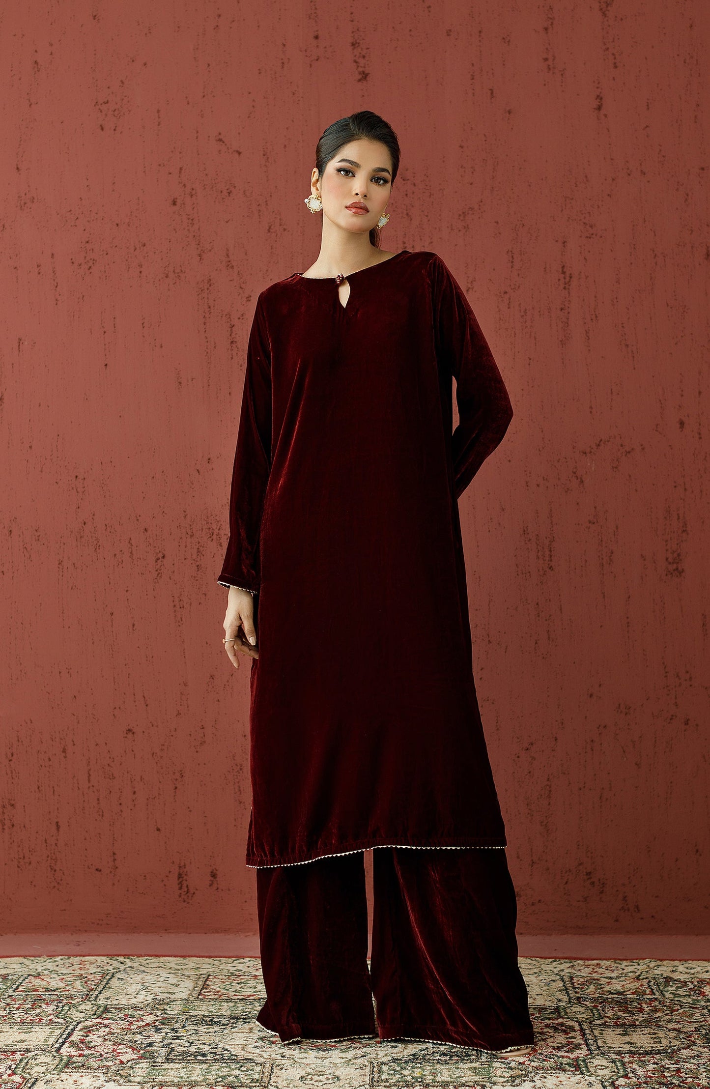 Orient - Stitched 2 Piece Plain Velvet Shirt and Velvet Pant