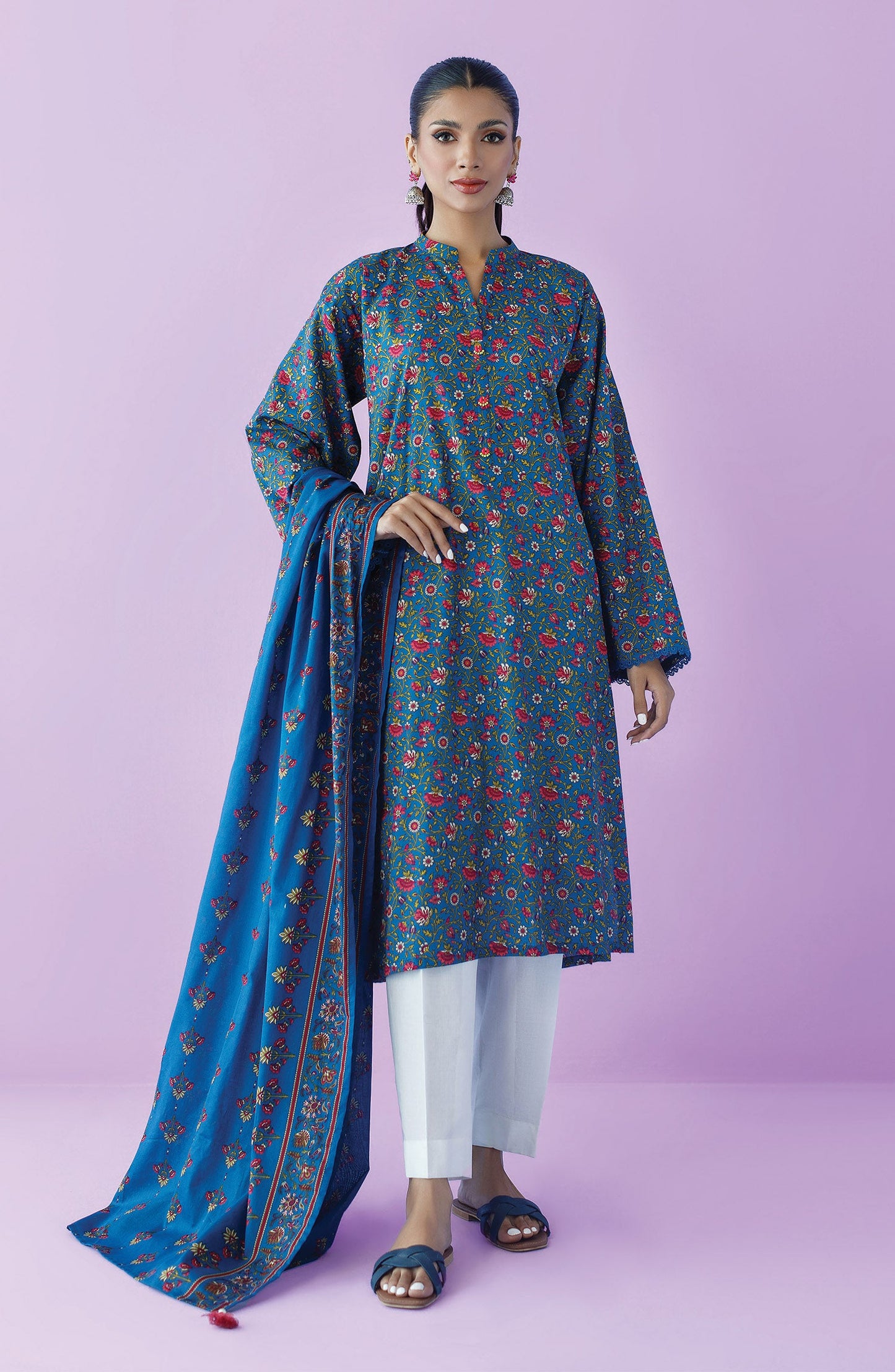 Orient - Unstitched 2 Piece Printed Lawn Shirt and Lawn Dupatta