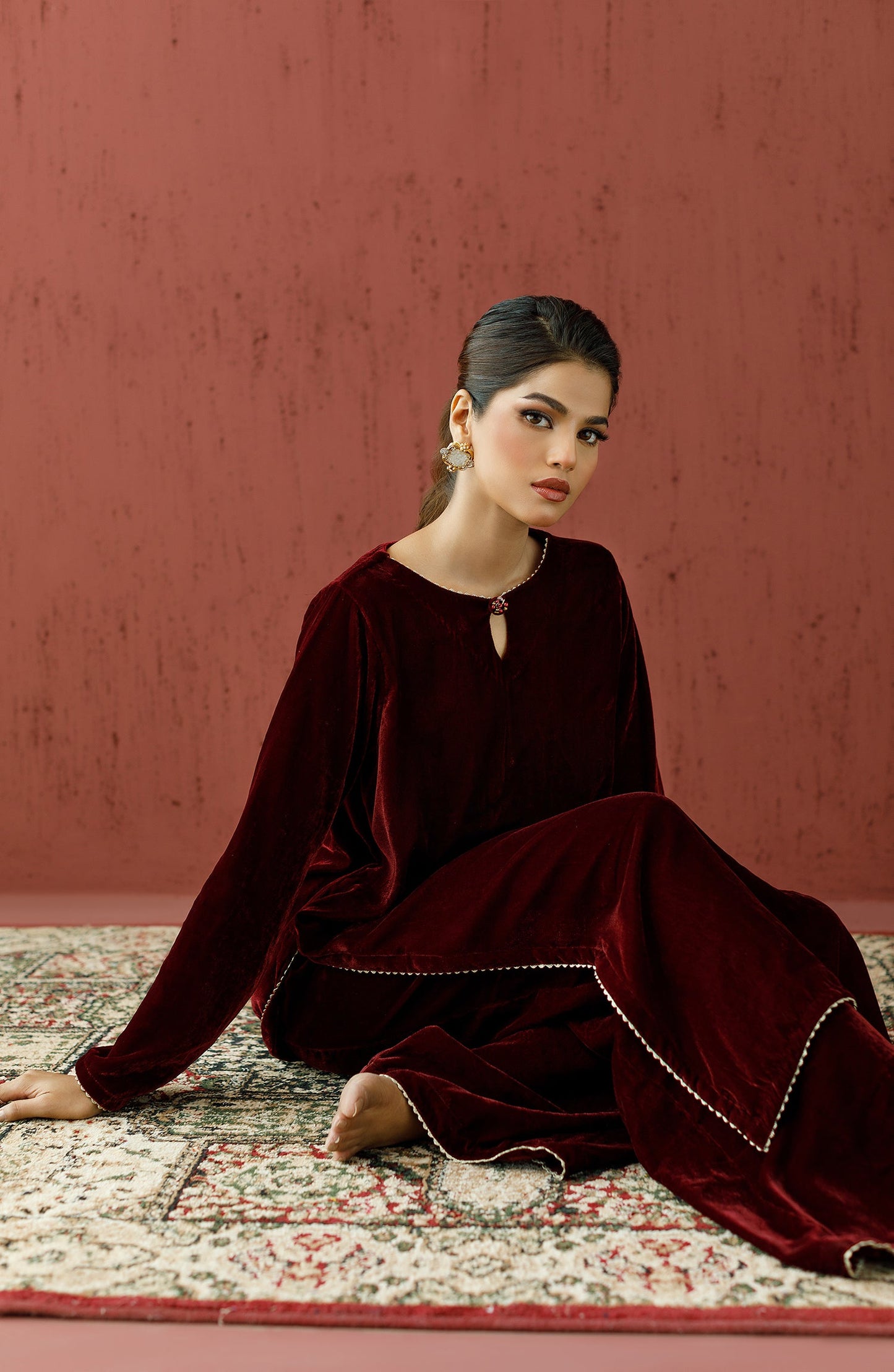 Orient - Stitched 2 Piece Plain Velvet Shirt and Velvet Pant