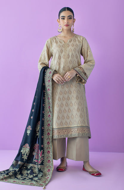 Orient - Stitched 3 Piece Embroidered Jacquard Shirt , Cambric Pant and Jacquard Dupatta