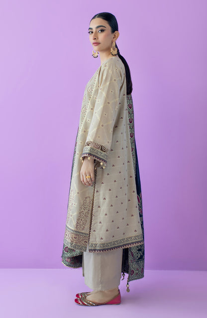 Orient - Stitched 3 Piece Embroidered Jacquard Shirt , Cambric Pant and Jacquard Dupatta