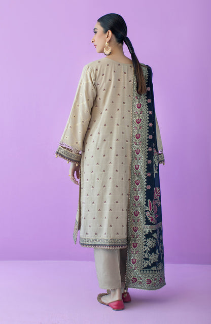 Orient - Stitched 3 Piece Embroidered Jacquard Shirt , Cambric Pant and Jacquard Dupatta