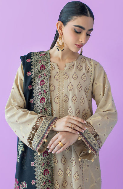 Orient - Stitched 3 Piece Embroidered Jacquard Shirt , Cambric Pant and Jacquard Dupatta