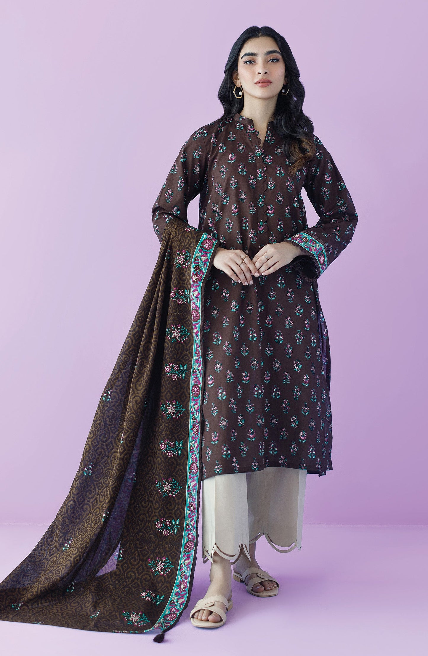 Orient - Unstitched 2 Piece Printed Lawn Shirt and Lawn Dupatta