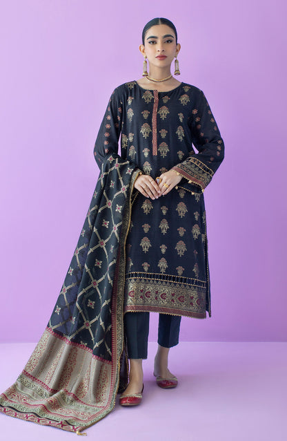 Orient - Stitched 3 Piece Embroidered Jacquard Shirt , Cambric Pant and Jacquard Dupatta