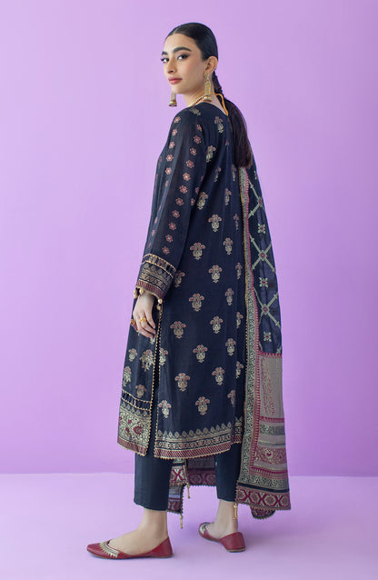 Orient - Stitched 3 Piece Embroidered Jacquard Shirt , Cambric Pant and Jacquard Dupatta