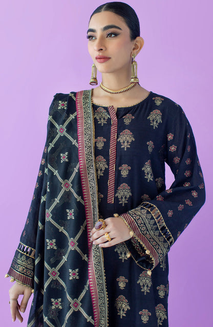 Orient - Stitched 3 Piece Embroidered Jacquard Shirt , Cambric Pant and Jacquard Dupatta