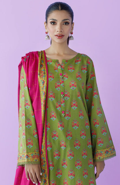 Orient - Unstitched 3 Piece Printed Lawn Shirt , Cambric Pant and Lawn Dupatta