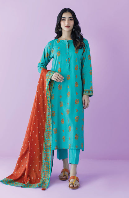 Orient - Unstitched 3 Piece Printed Lawn Shirt , Cambric Pant and Lawn Dupatta
