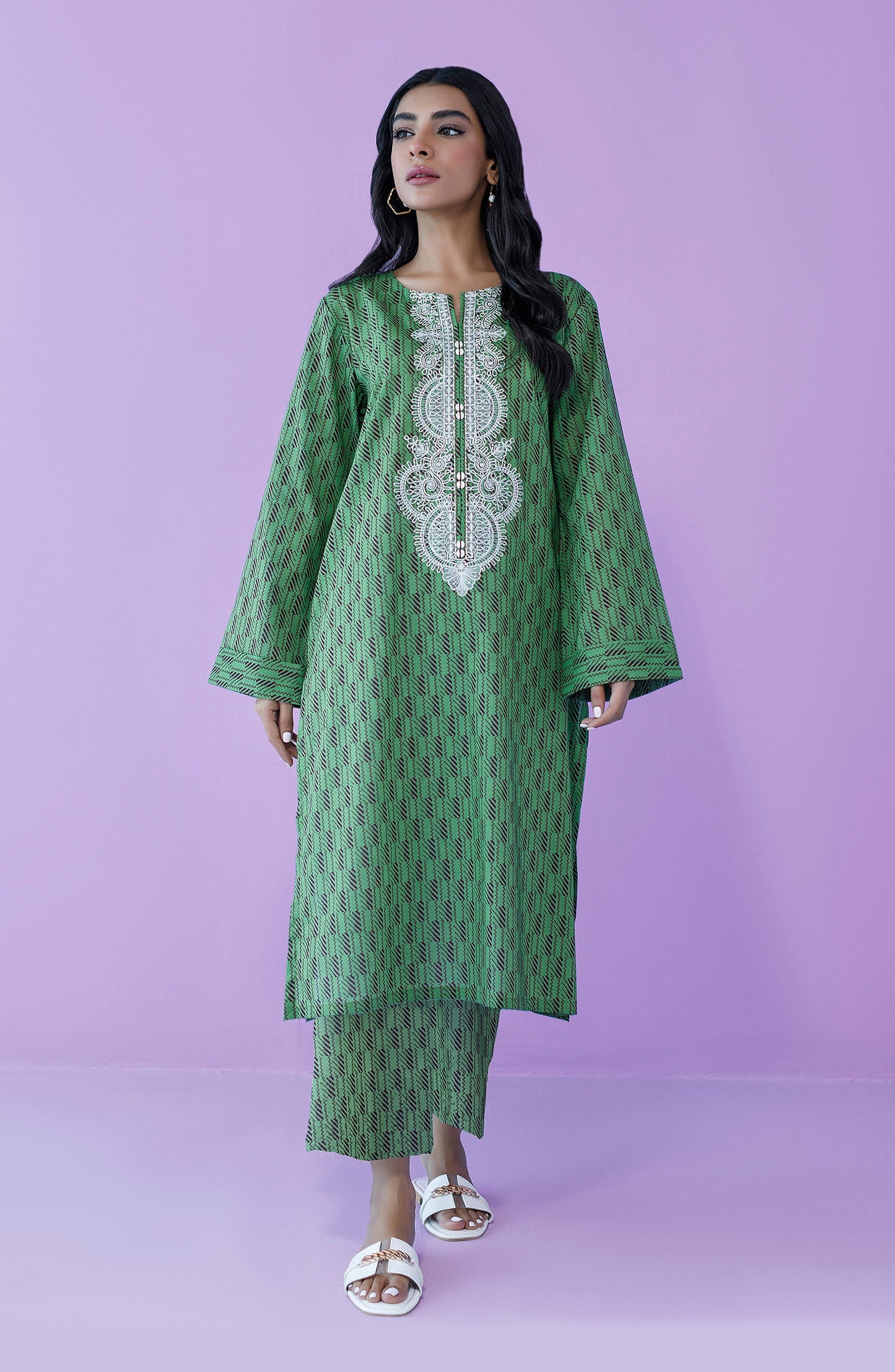 Orient - Stitched 2 Piece Embroidered Cambric Shirt and Cambric Pant