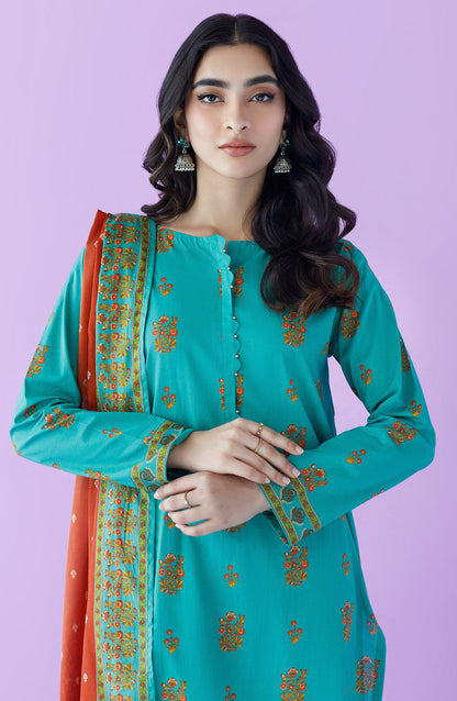 Orient - Unstitched 3 Piece Printed Lawn Shirt , Cambric Pant and Lawn Dupatta