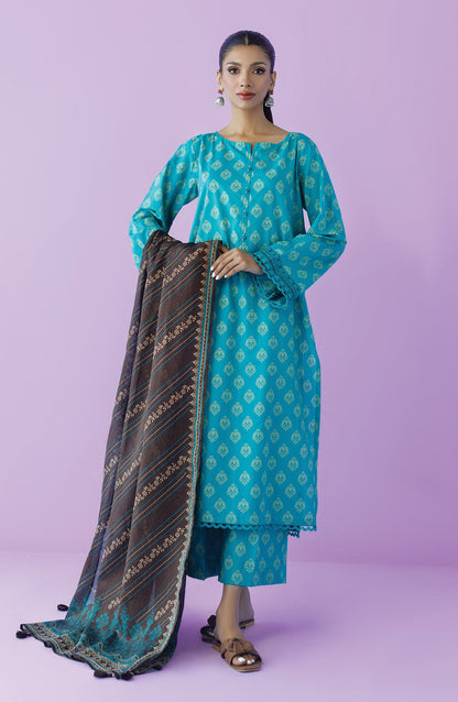 Orient - Unstitched 3 Piece Printed Lawn Shirt , Lawn Pant and Lawn Dupatta