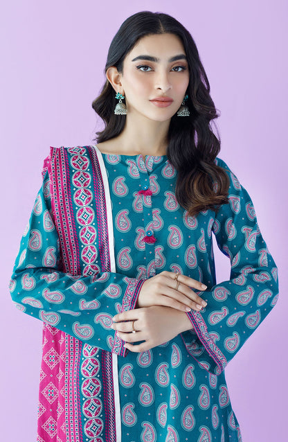 Orient - Unstitched 3 Piece Printed Lawn Shirt , Cambric Pant and Lawn Dupatta