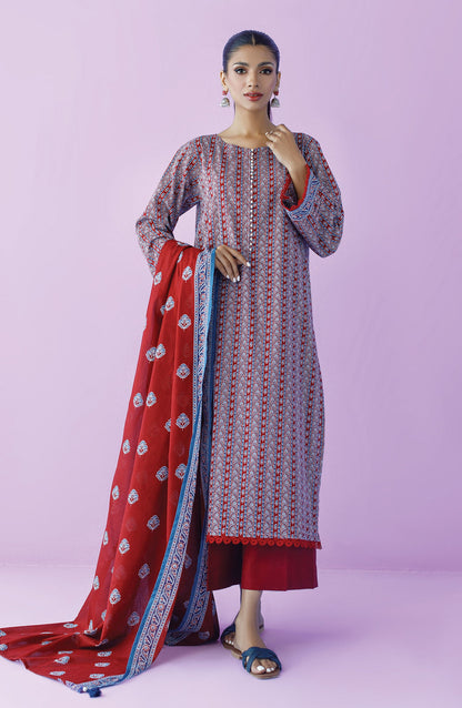 Orient - Unstitched 3 Piece Printed Lawn Shirt , Cambric Pant and Lawn Dupatta