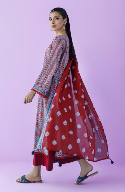 Orient - Unstitched 3 Piece Printed Lawn Shirt , Cambric Pant and Lawn Dupatta