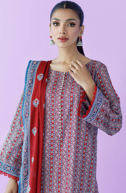 Orient - Unstitched 3 Piece Printed Lawn Shirt , Cambric Pant and Lawn Dupatta