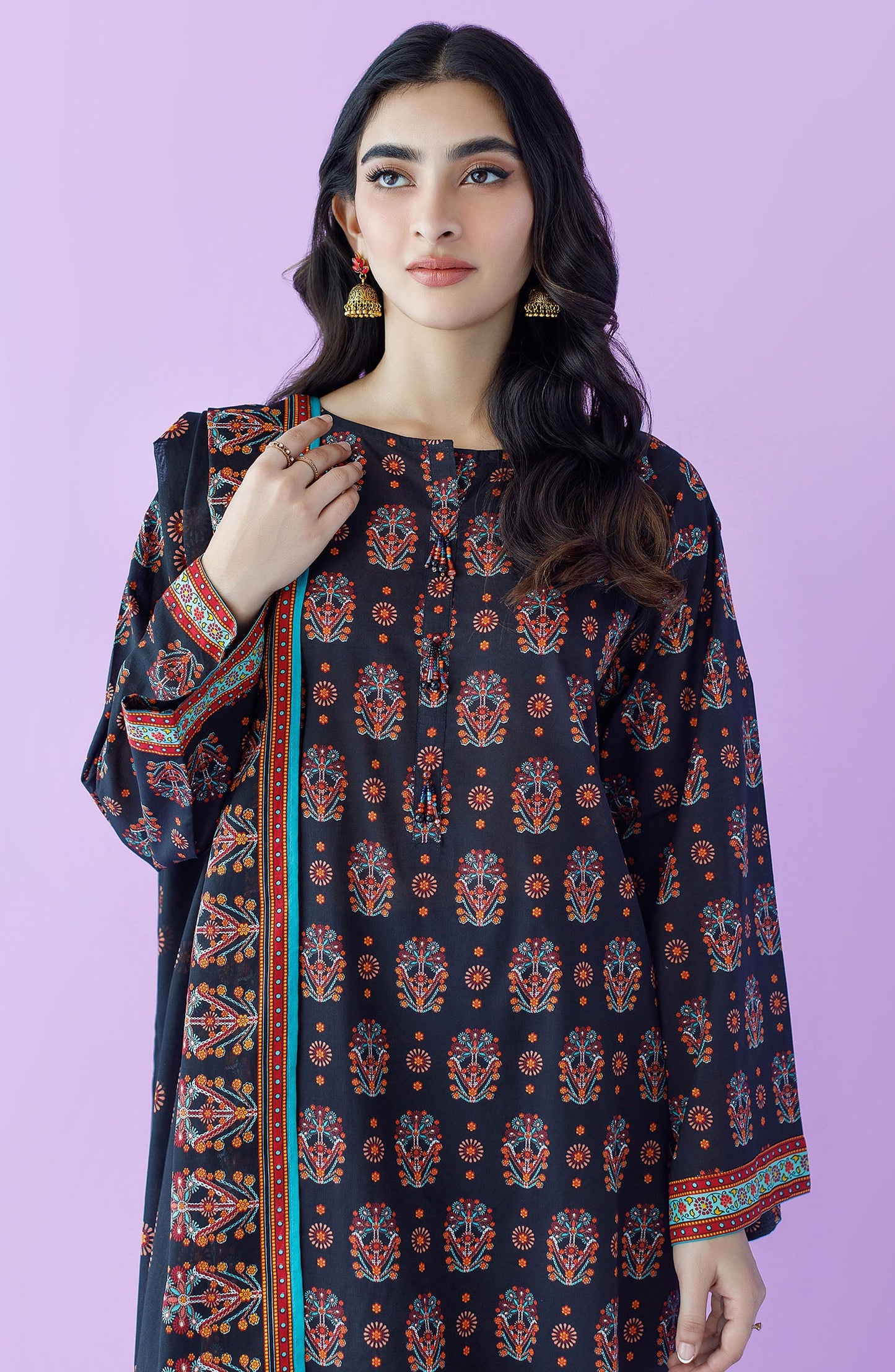 Orient - Unstitched 3 Piece Printed Lawn Shirt , Cambric Pant and Lawn Dupatta