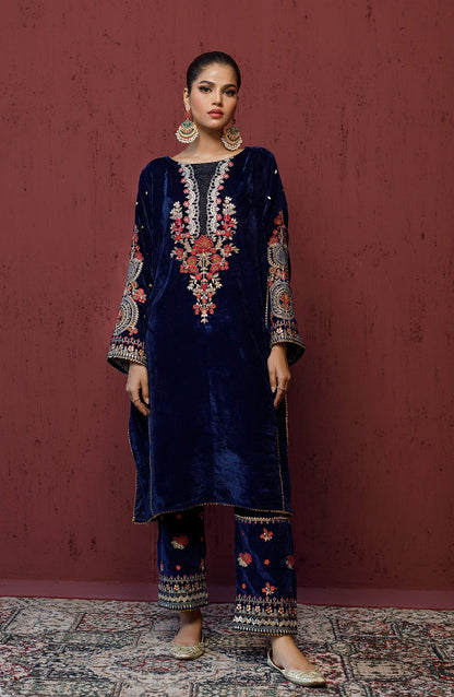 Orient - Stitched 2 Piece Embroidered Velvet Shirt and Velvet Pant
