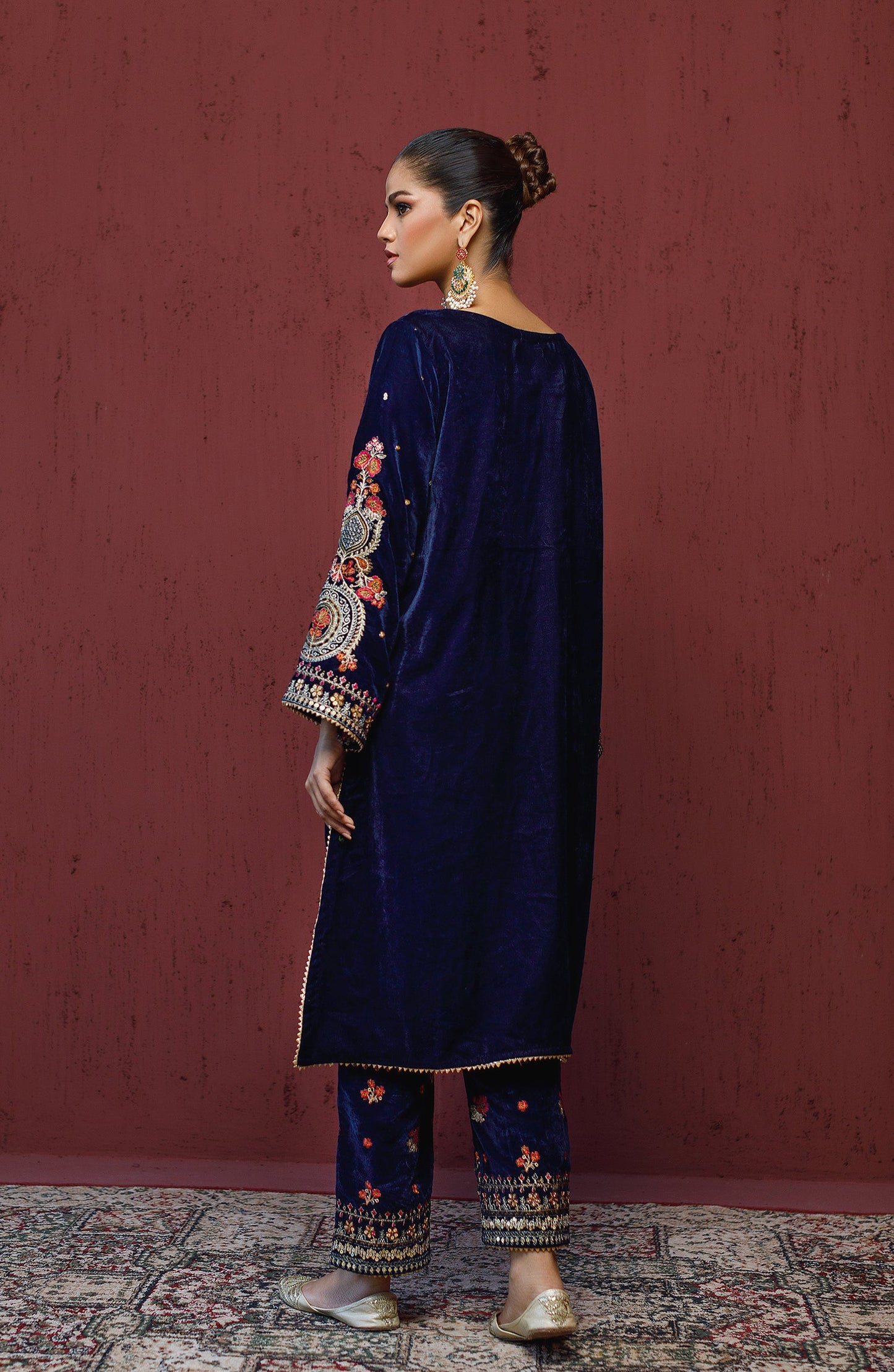 Orient - Stitched 2 Piece Embroidered Velvet Shirt and Velvet Pant
