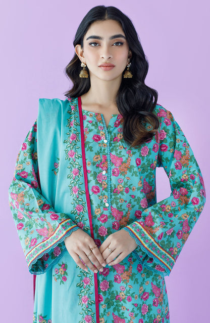 Orient - Unstitched 3 Piece Printed Lawn Shirt , Cambric Pant and Lawn Dupatta
