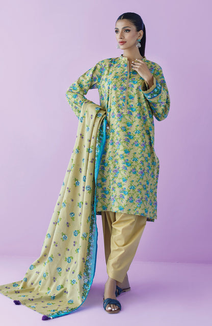 Orient - Unstitched 3 Piece Printed Lawn Shirt , Cambric Pant and Lawn Dupatta