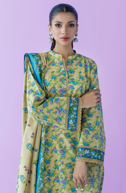 Orient - Unstitched 3 Piece Printed Lawn Shirt , Cambric Pant and Lawn Dupatta