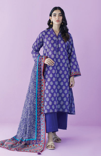 Orient - Unstitched 3 Piece Printed Lawn Shirt , Cambric Pant and Lawn Dupatta
