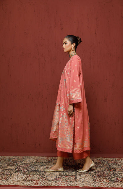 Orient - Stitched 3 Piece Embroidered Jacquard Shirt , Cambric Pant and JACQUARD Dupatta