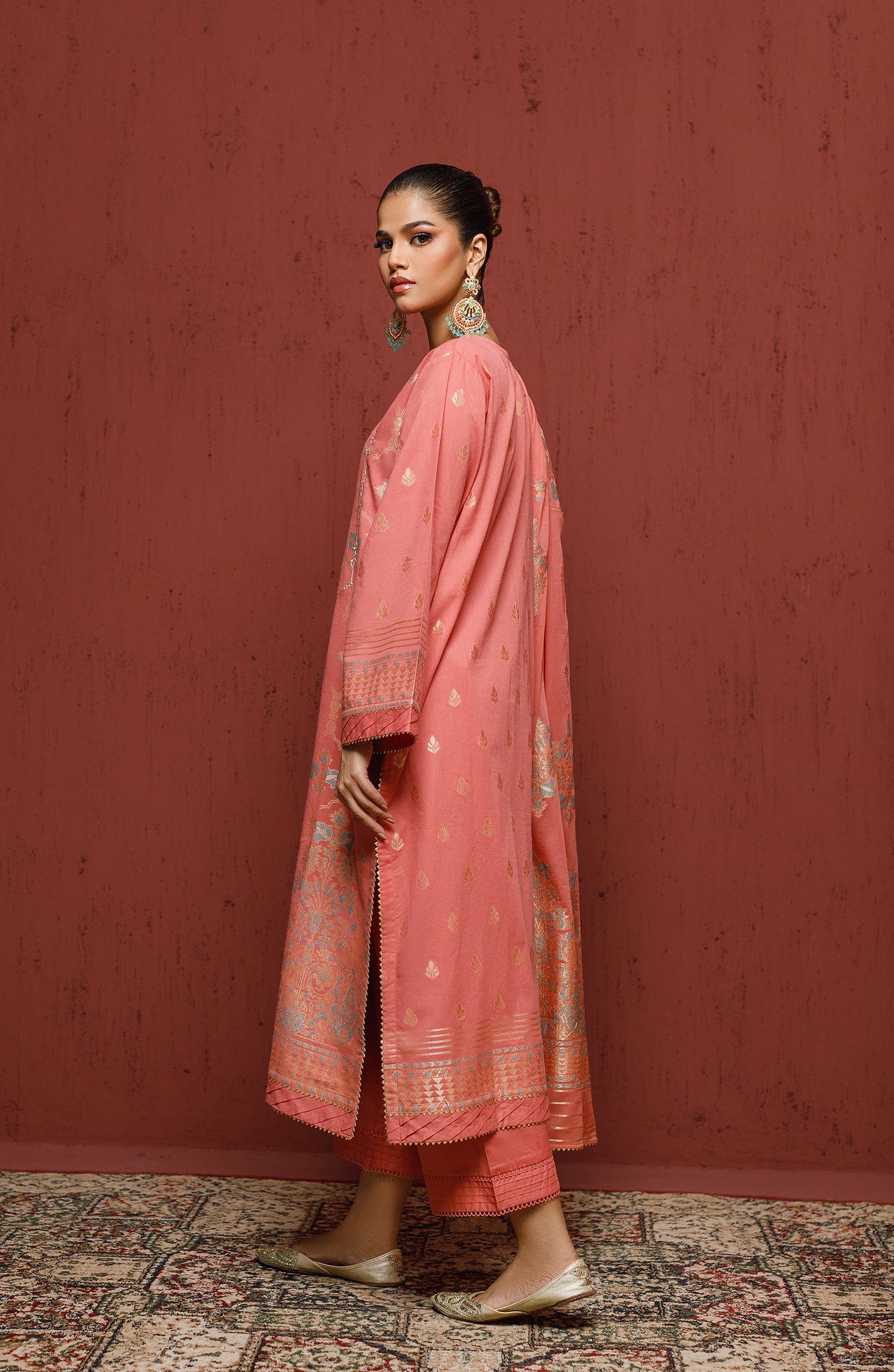 Orient - Stitched 3 Piece Embroidered Jacquard Shirt , Cambric Pant and JACQUARD Dupatta