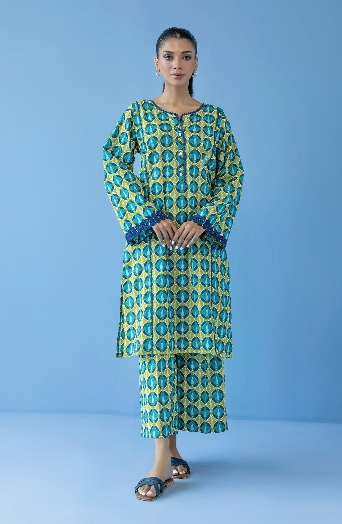 Orient - Unstitched 2 Piece Printed Cambric Shirt and Cambric Pant