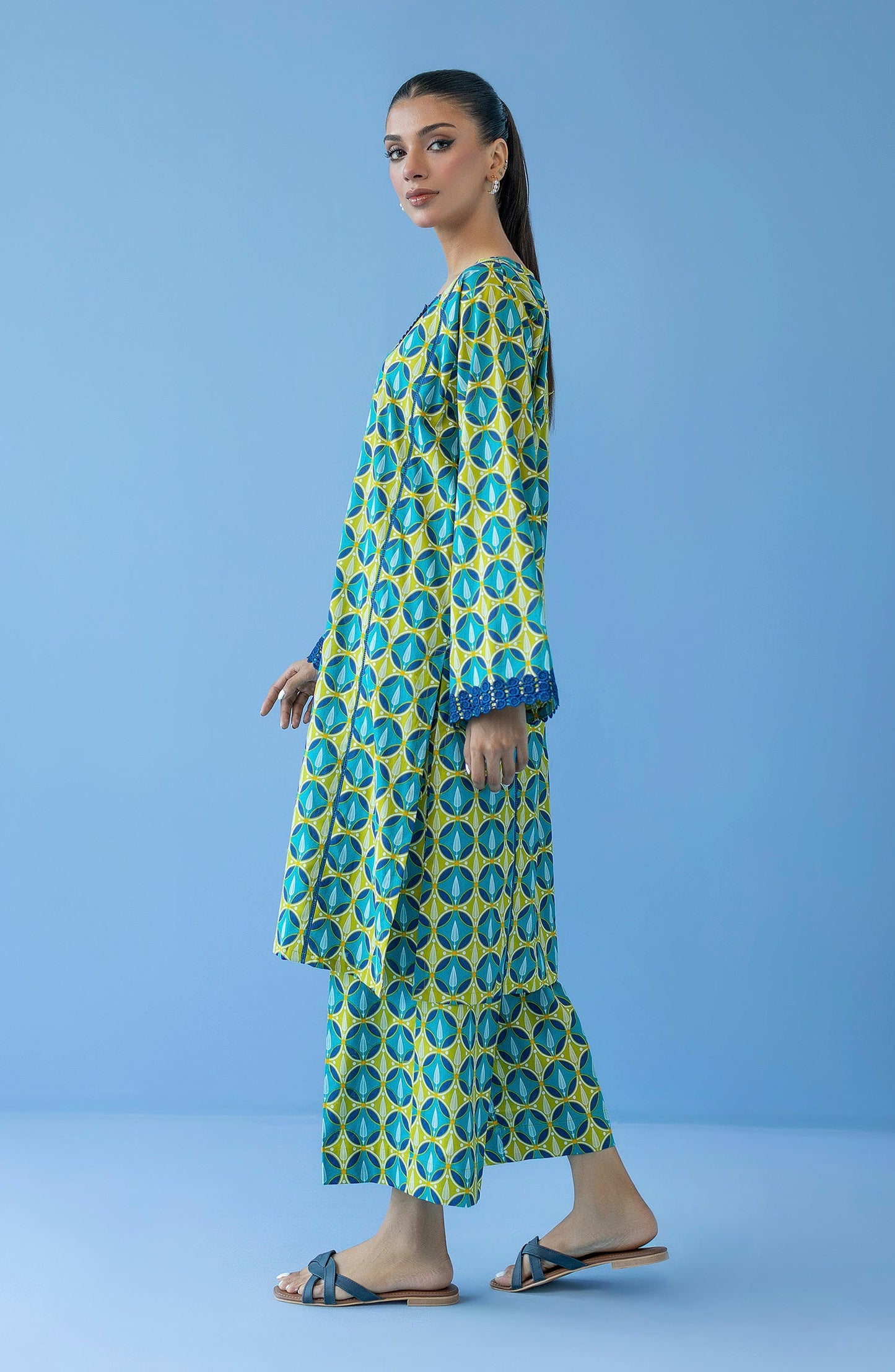 Orient - Unstitched 2 Piece Printed Cambric Shirt and Cambric Pant