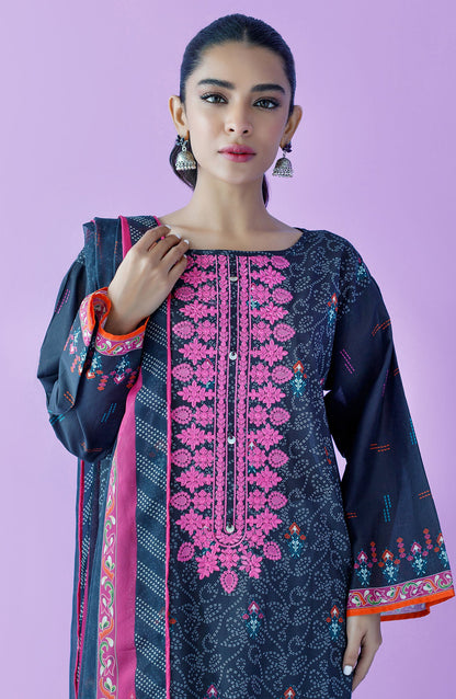 Orient - Unstitched 2 Piece Embroidered Lawn Shirt and Bimber Chiffon Dupatta