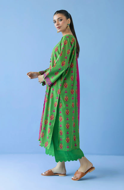 Orient - Unstitched 3 Piece Printed Cambric Shirt , Cambric Pant and Lawn Dupatta