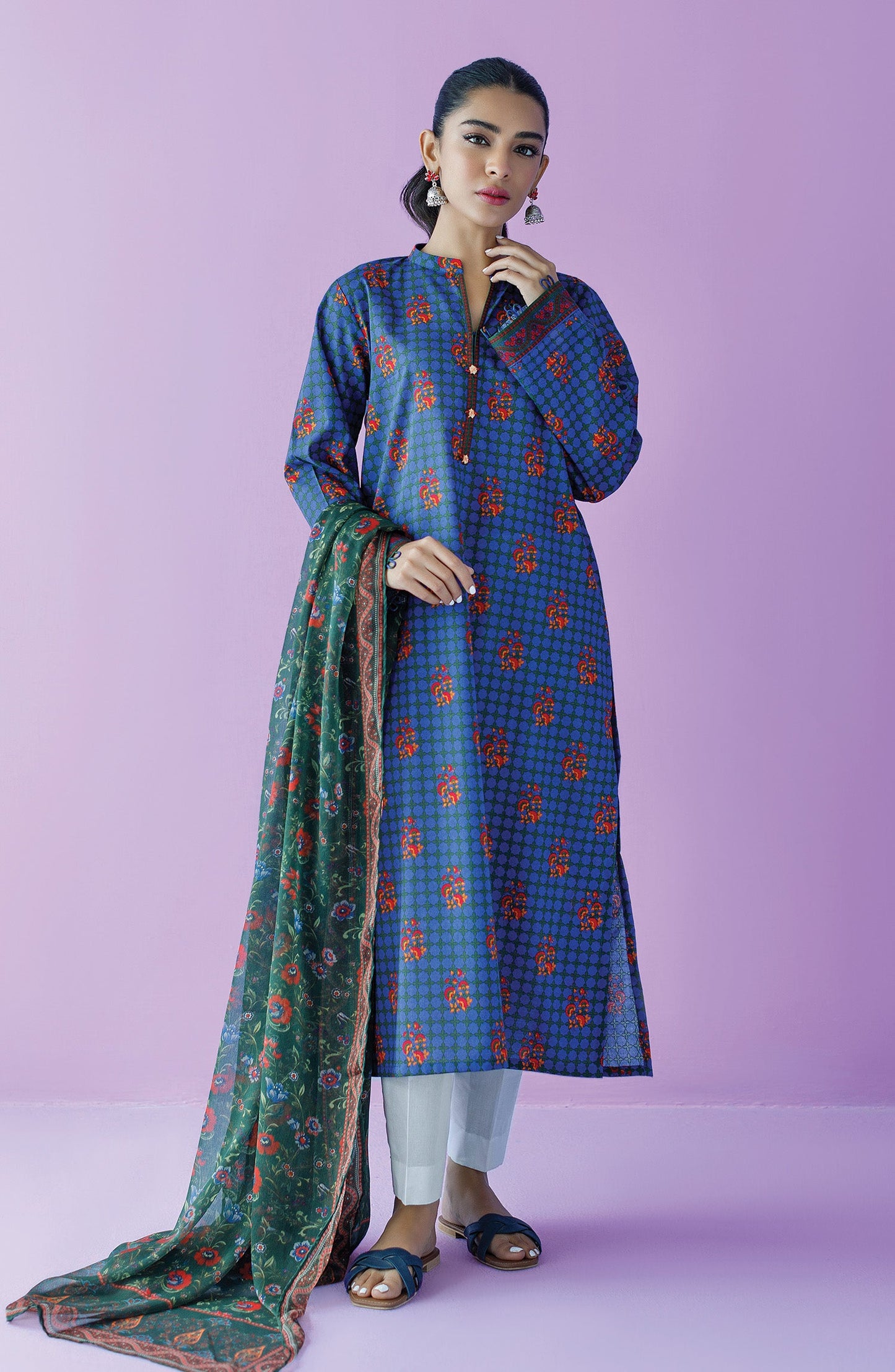 Orient - Unstitched 2 Piece Printed Lawn Shirt and Chiffon Dupatta