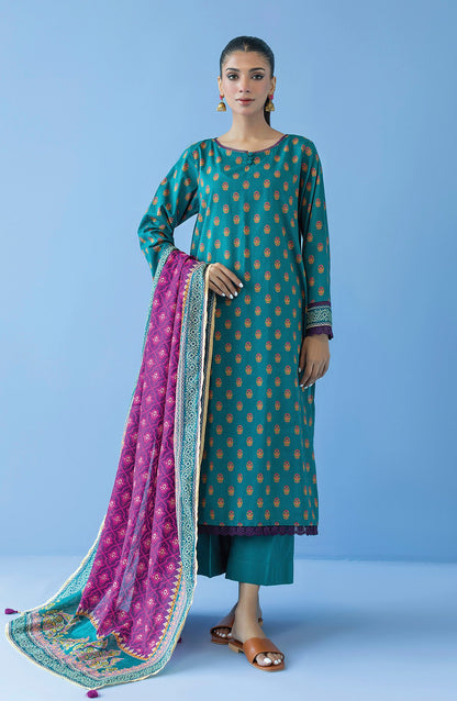 Orient - Unstitched 3 Piece Printed Cambric Shirt , Cambric Pant and Lawn Dupatta