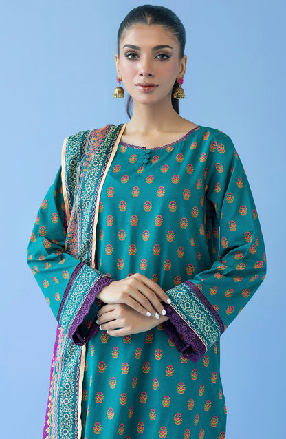 Orient - Unstitched 3 Piece Printed Cambric Shirt , Cambric Pant and Lawn Dupatta