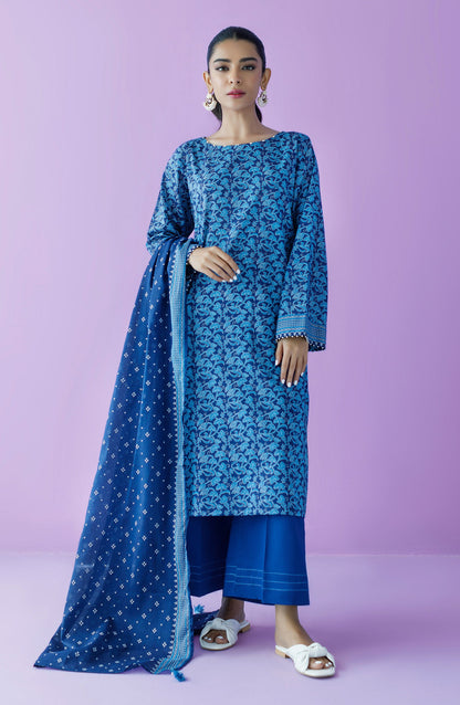 Orient - Stitched 3 Piece Printed Lawn Shirt , Cambric Pant and Lawn Dupatta