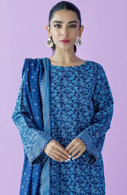 Orient - Stitched 3 Piece Printed Lawn Shirt , Cambric Pant and Lawn Dupatta