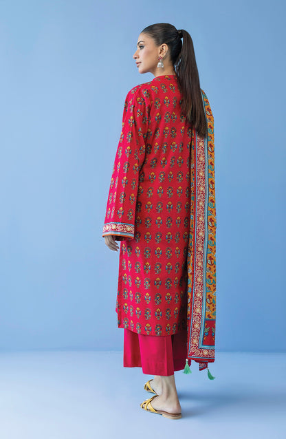 Orient - Unstitched 3 Piece Printed Cambric Shirt , Cambric Pant and Lawn Dupatta