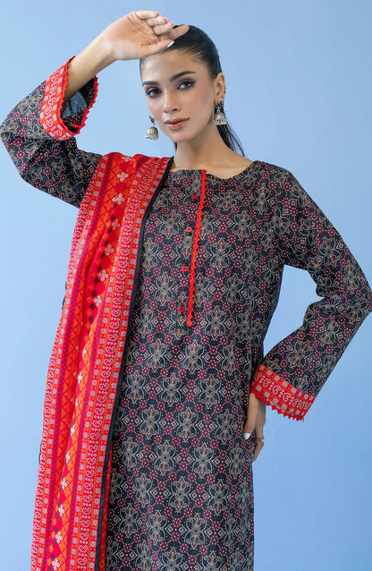 Orient - Unstitched 3 Piece Printed Cambric Shirt , Cambric Pant and Lawn Dupatta