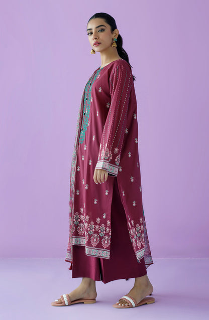 Orient - Unstitched 3 Piece Embroidered Lawn Shirt , Cambric Pant and Chiffon Dupatta