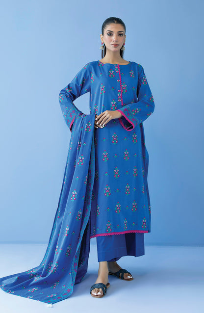Orient - Unstitched 3 Piece Printed Cambric Shirt , Cambric Pant and Lawn Dupatta