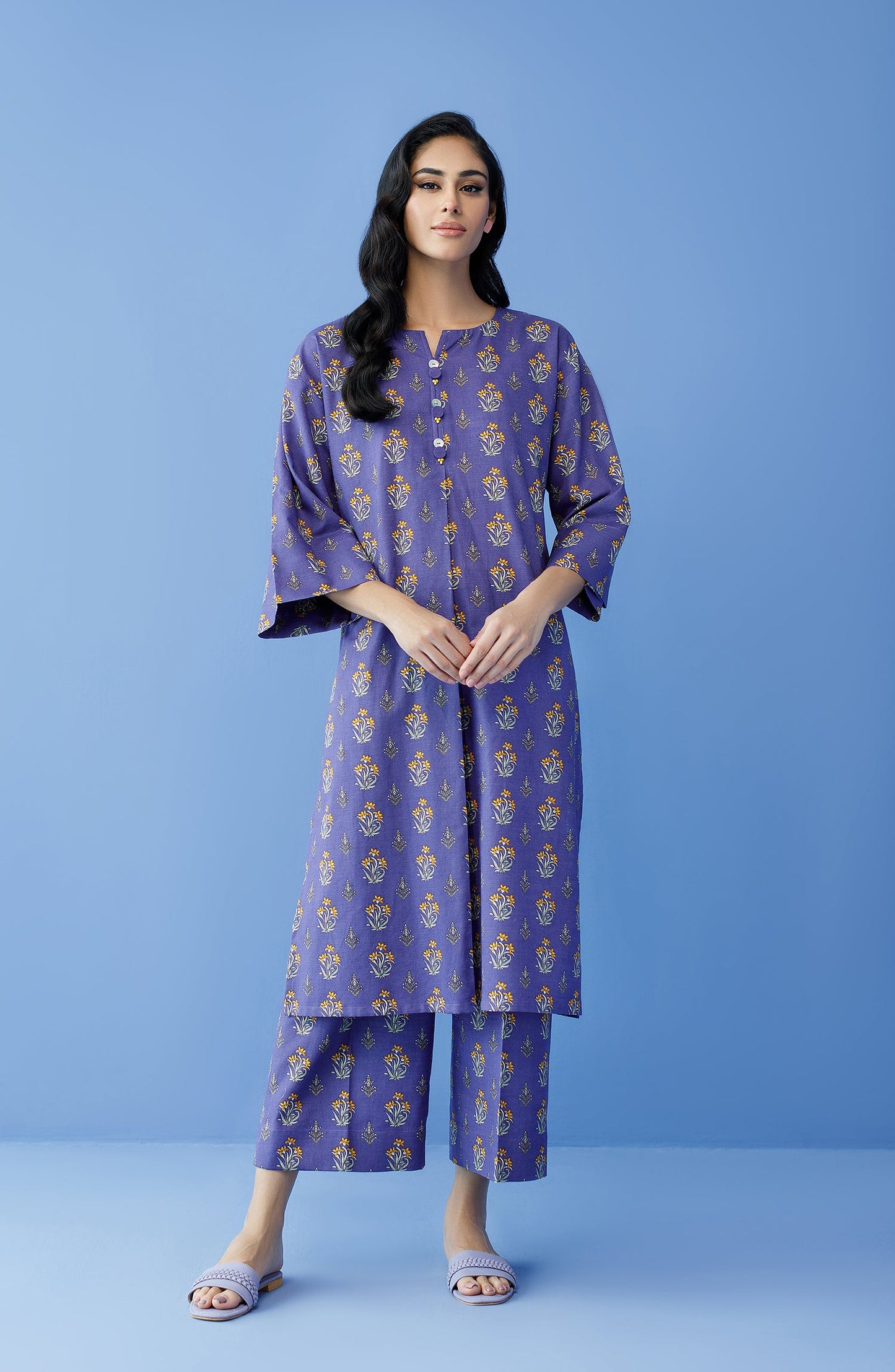 Orient - Stitched 2 Piece Printed Khaddar Shirt and Khaddar Pant