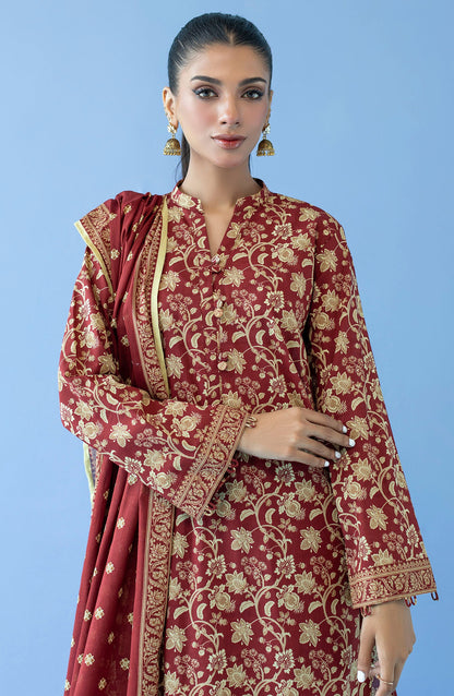 Orient - Unstitched 3 Piece Printed Cambric Shirt , Cambric Pant and Lawn Dupatta