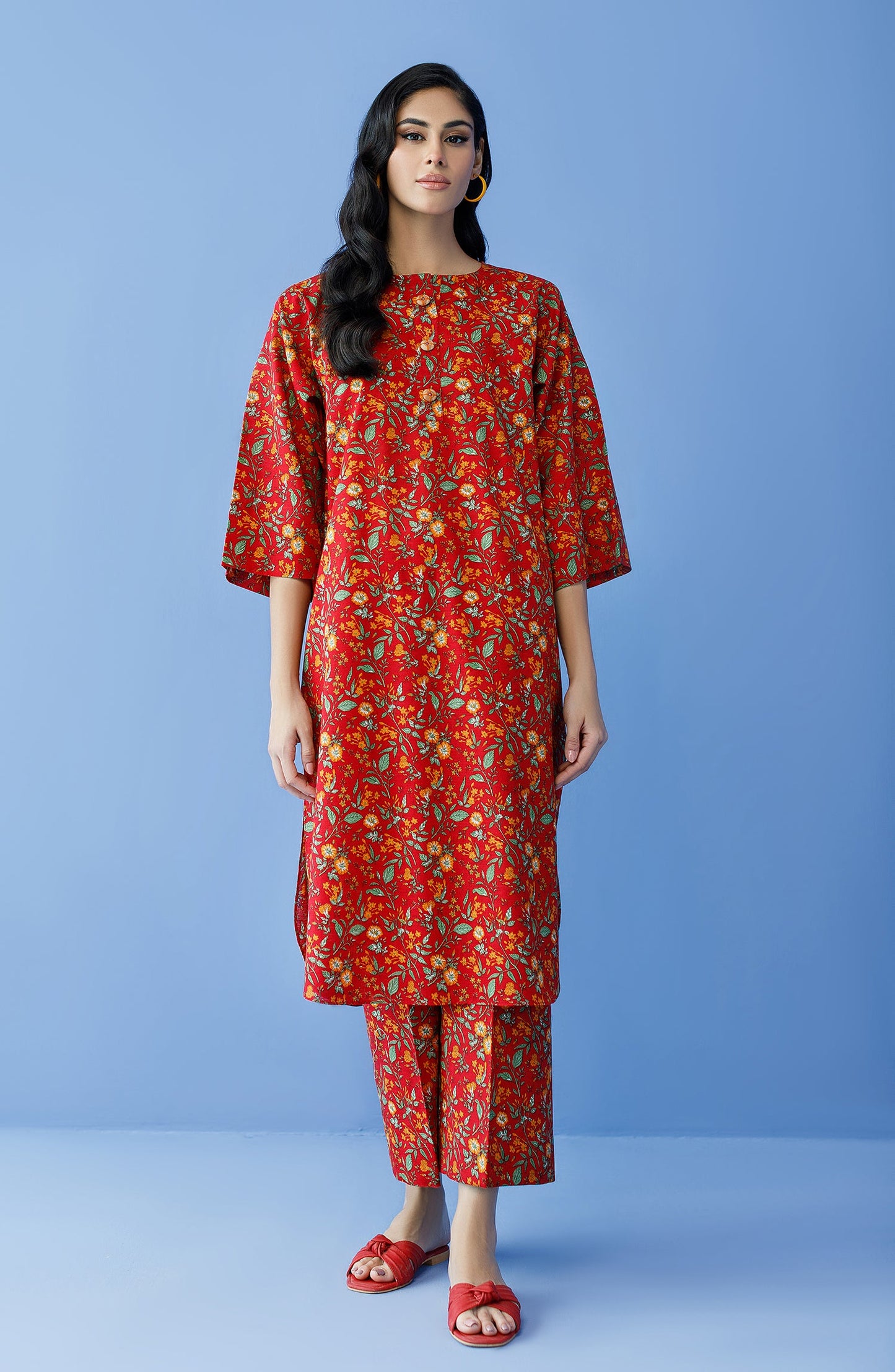 Orient - Stitched 2 Piece Printed Khaddar Shirt and Khaddar Pant