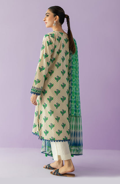 Orient - Stitched 2 Piece Embroidered Lawn Shirt and Chiffon Dupatta