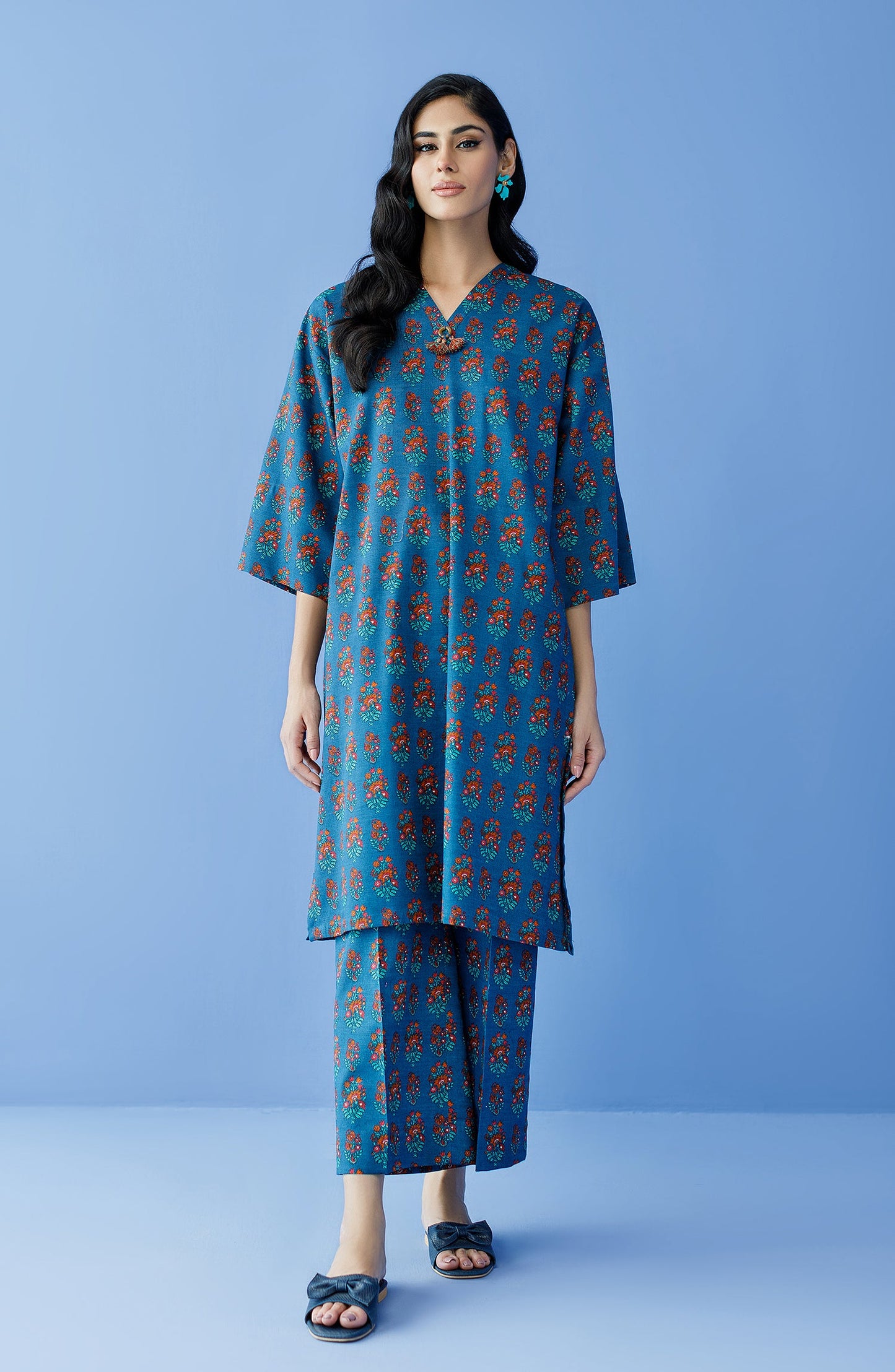 Orient - Stitched 2 Piece Printed Khaddar Shirt and Khaddar Pant