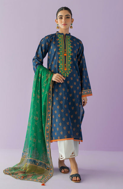 Orient - Stitched 2 Piece Embroidered Lawn Shirt and Chiffon Dupatta