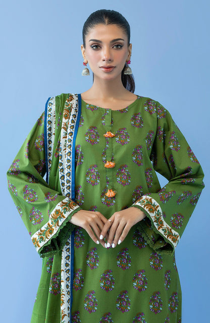 Orient - Unstitched 3 Piece Printed Cambric Shirt , Cambric Pant and Lawn Dupatta
