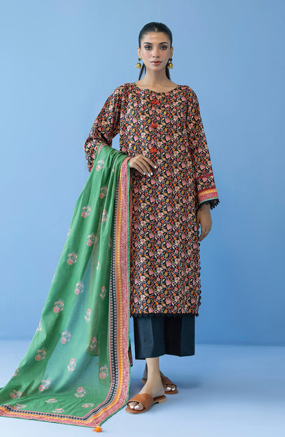 Orient - Unstitched 3 Piece Printed Cambric Shirt , Cambric Pant and Lawn Dupatta